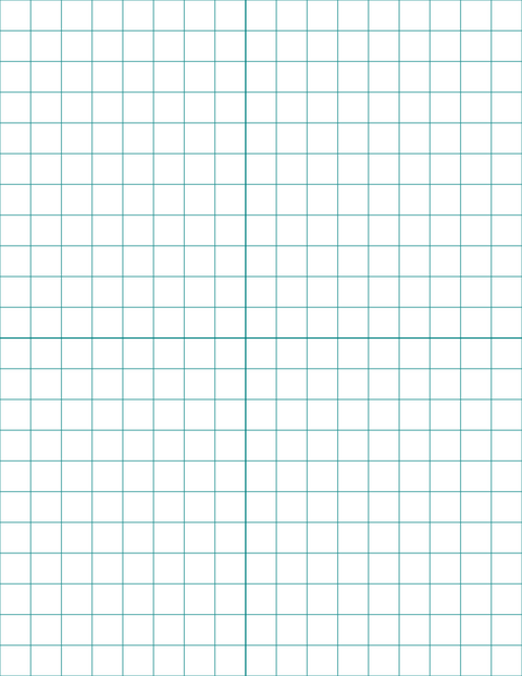 Large-Scale Grid Paper (1/2-inch) - Teal with 2x2 Quadrants