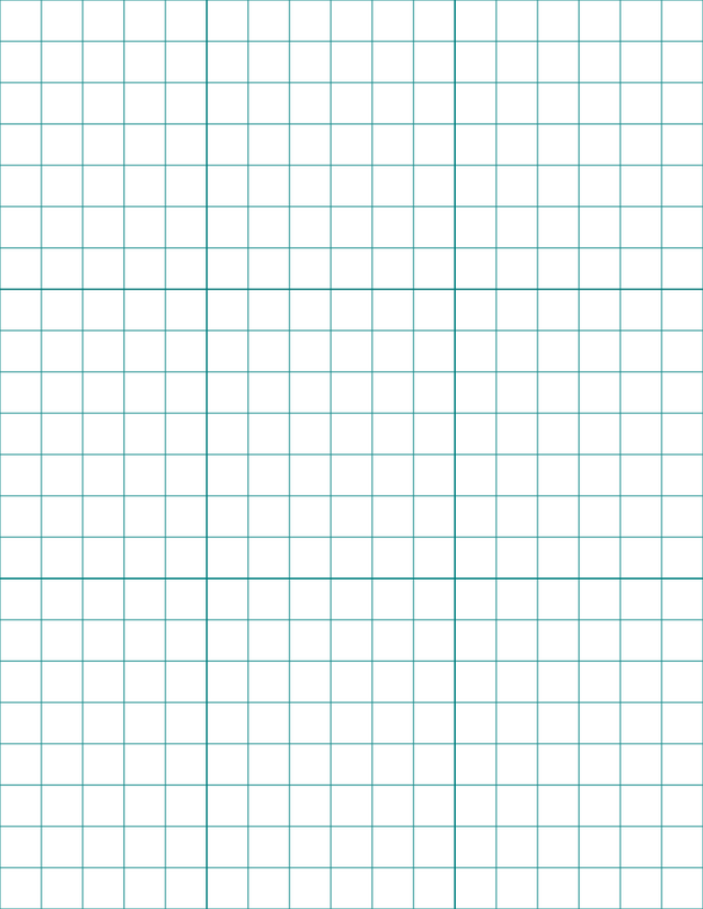 Large-Scale Grid Paper (1/2-inch) - Teal with 3x3 Grid