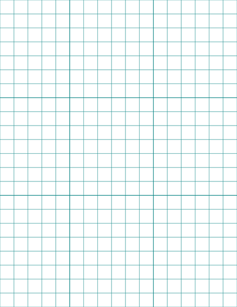 Large-Scale Grid Paper (1/2-inch) - Teal with 3x3 Grid