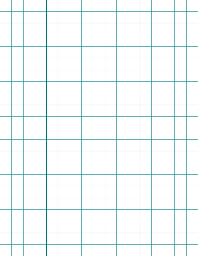 Large-Scale Grid Paper (1/2-inch) - Teal with 4x4 Grid