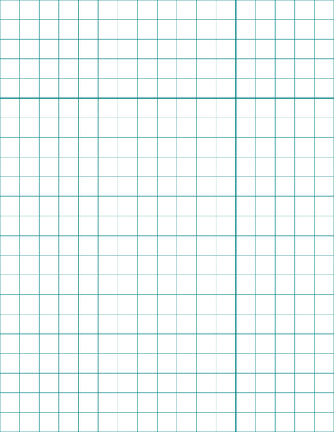 Large-Scale Grid Paper (1/2-inch) - Teal with 4x4 Grid