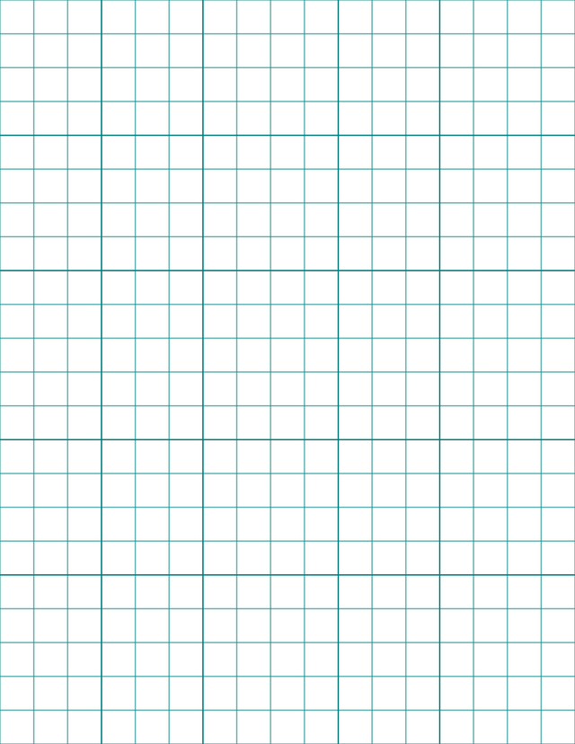 Large-Scale Grid Paper (1/2-inch) - Teal with 5x5 Grid