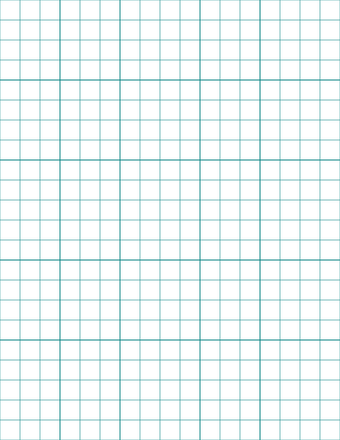 Large-Scale Grid Paper (1/2-inch) - Teal with 5x5 Grid