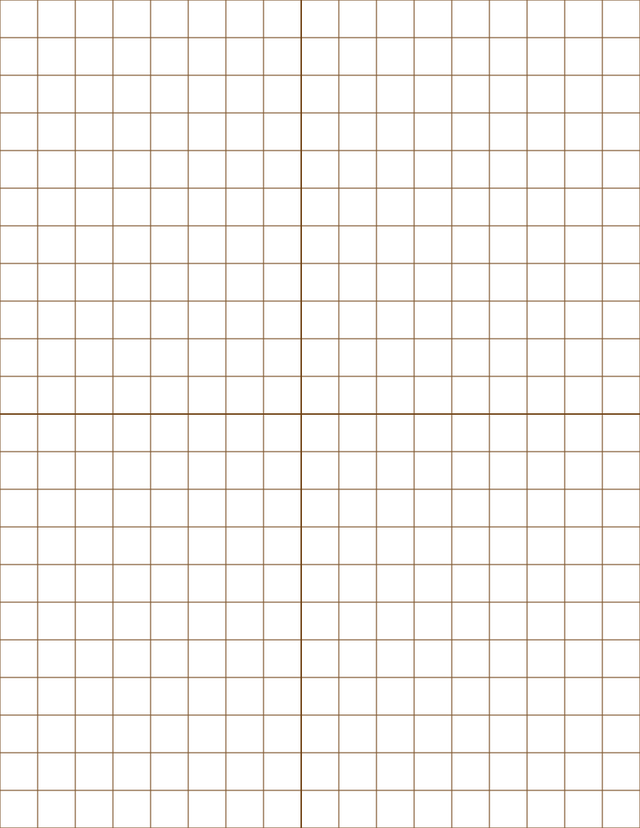 Large-Scale Grid Paper (1/2-inch) - Sepia with 2x2 Quadrants