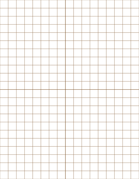 Large-Scale Grid Paper (1/2-inch) - Sepia with 2x2 Quadrants