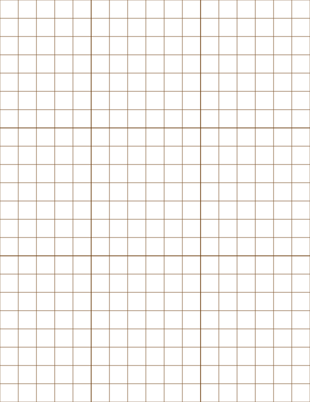 Large-Scale Grid Paper (1/2-inch) - Sepia with 3x3 Grid