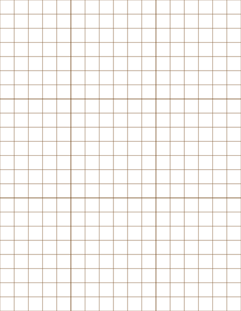 Large-Scale Grid Paper (1/2-inch) - Sepia with 3x3 Grid