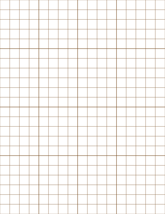 Large-Scale Grid Paper (1/2-inch) - Sepia with 4x4 Grid