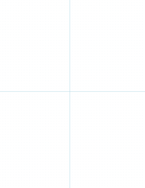 4mm Dot Graph Paper - Blue (0.5pt dots) with 2x2 Quadrants