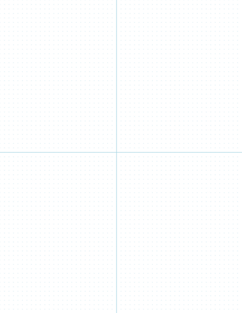 4mm Dot Graph Paper - Blue (1pt dots) with 2x2 Quadrants