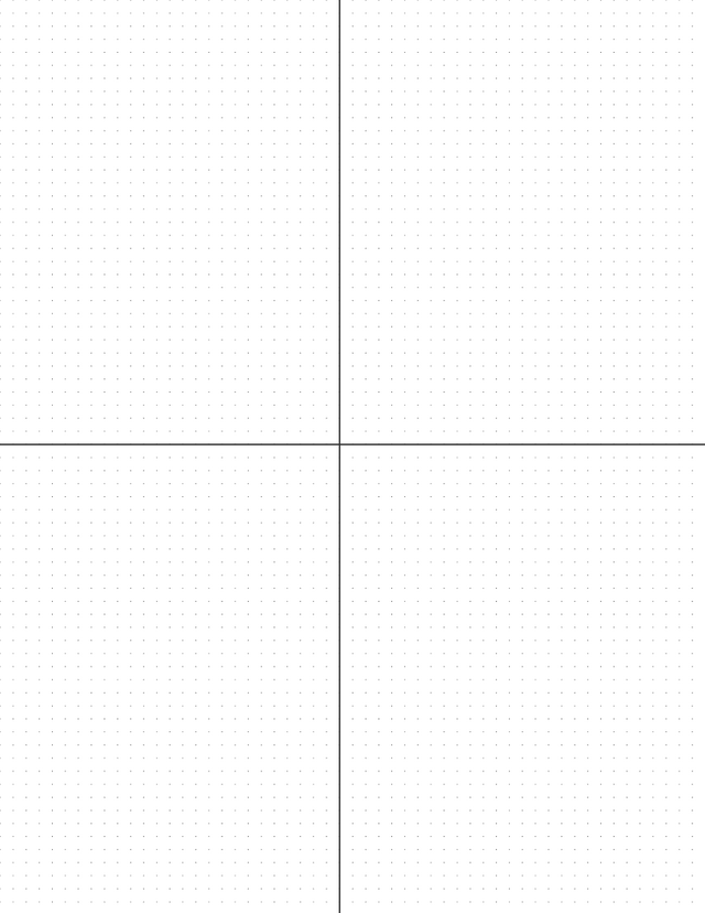 4mm Dot Graph Paper - Black (0.5pt dots) with 2x2 Quadrants
