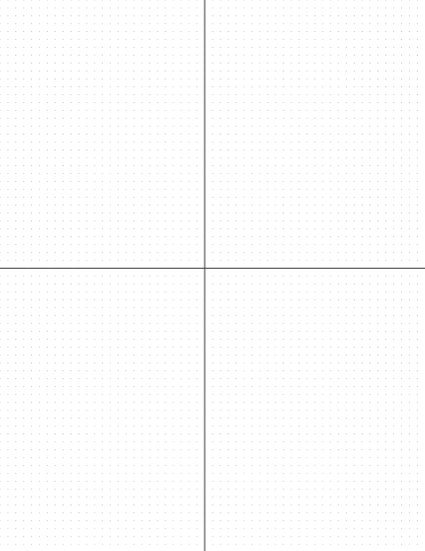 4mm Dot Graph Paper - Black (0.5pt dots) with 2x2 Quadrants