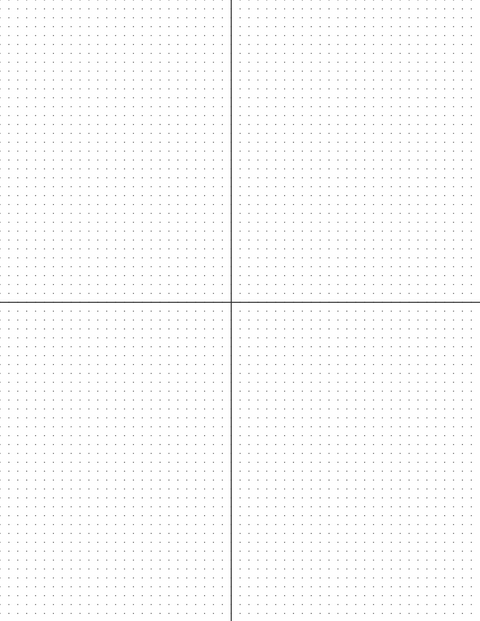 4mm Dot Graph Paper - Black (1pt dots) with 2x2 Quadrants