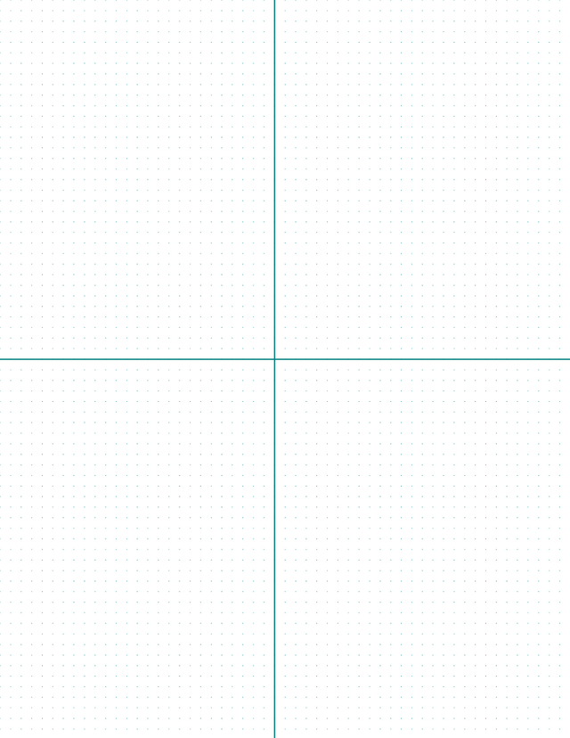 4mm Dot Graph Paper - Teal (0.5pt dots) with 2x2 Quadrants