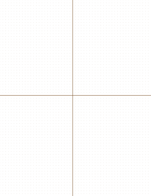 4mm Dot Graph Paper - Sepia (0.5pt dots) with 2x2 Quadrants