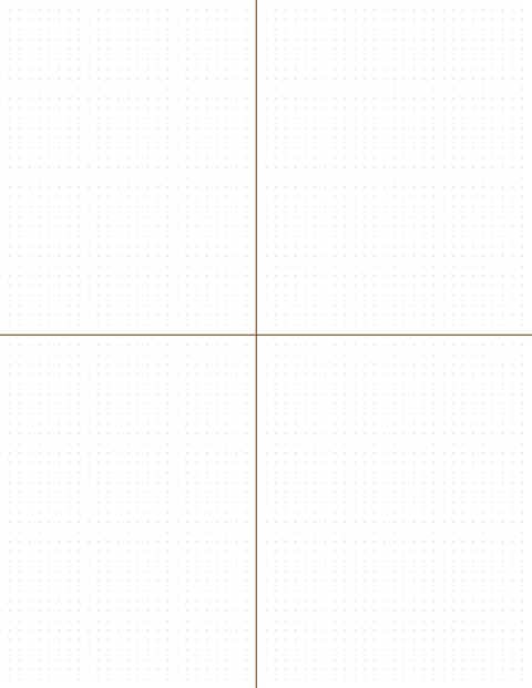 4mm Dot Graph Paper - Sepia (0.5pt dots) with 2x2 Quadrants