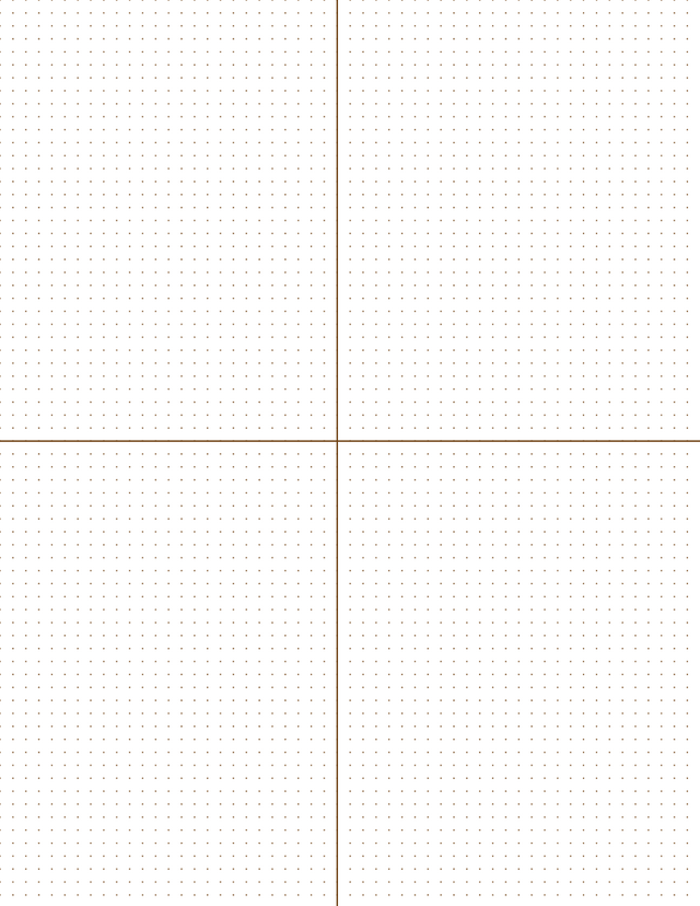 4mm Dot Graph Paper - Sepia (1pt dots) with 2x2 Quadrants