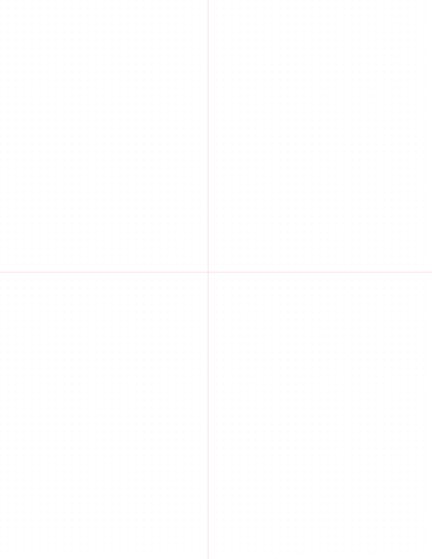4mm Dot Graph Paper - Pink (1pt dots) with 2x2 Quadrants