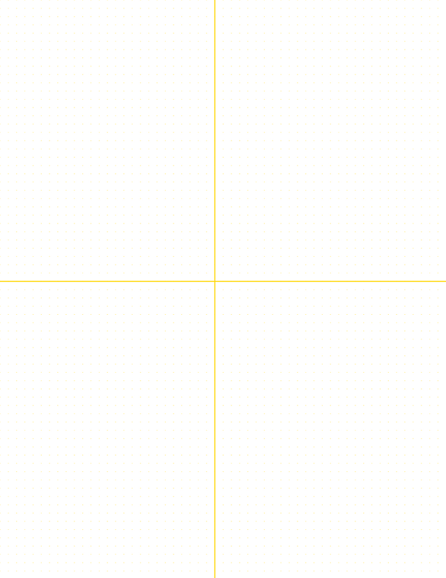 4mm Dot Graph Paper - Gold (0.5pt dots) with 2x2 Quadrants