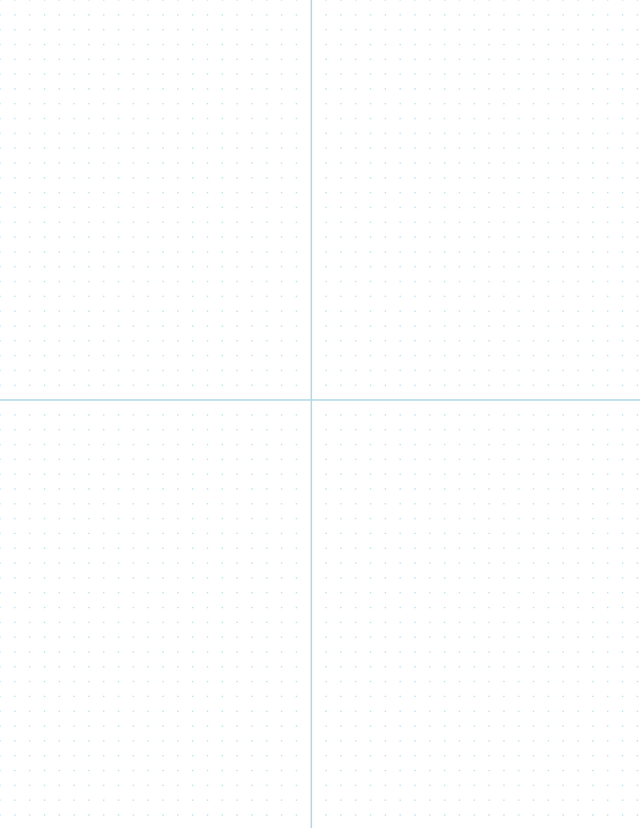 5mm Dot Graph Paper - Blue (1pt dots) with 2x2 Quadrants