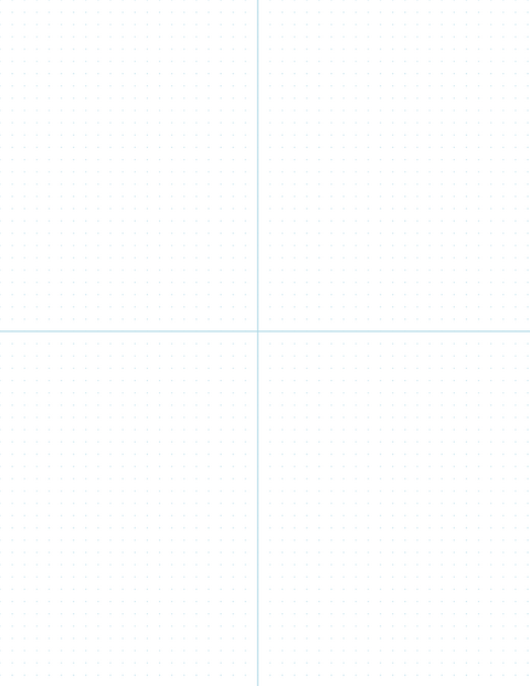 5mm Dot Graph Paper - Blue (1pt dots) with 2x2 Quadrants