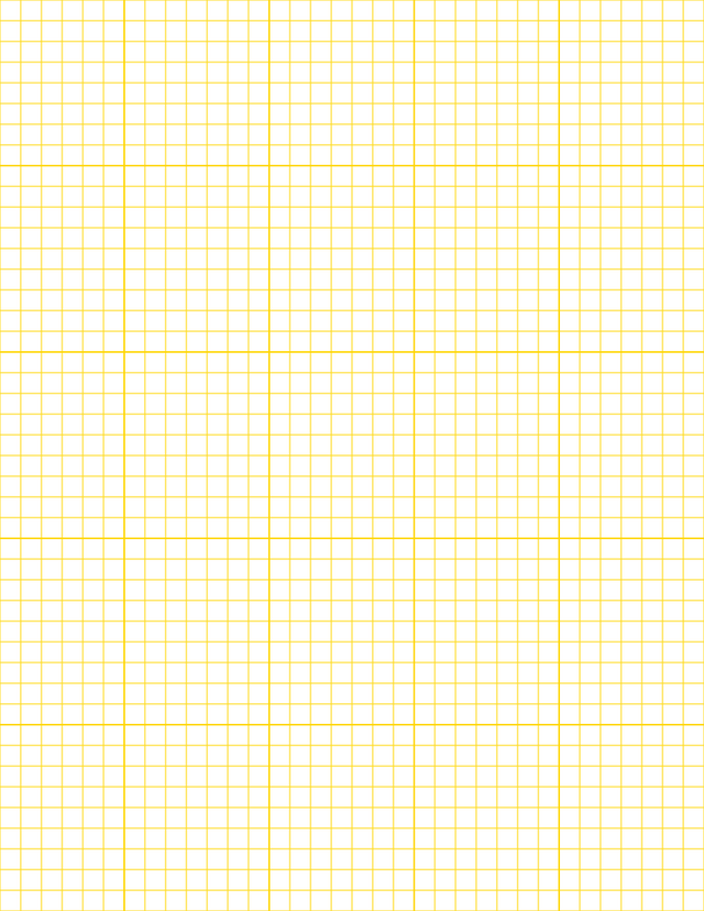 1/4-inch Grid Paper - Gold with 5x5 Grid