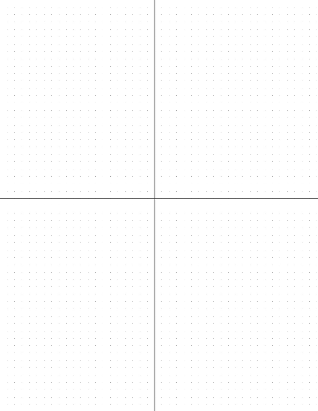 5mm Dot Graph Paper - Black (0.5pt dots) with 2x2 Quadrants
