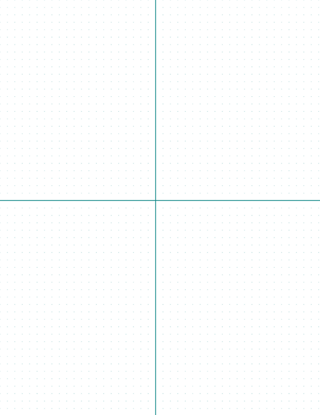 5mm Dot Graph Paper - Teal (0.5pt dots) with 2x2 Quadrants