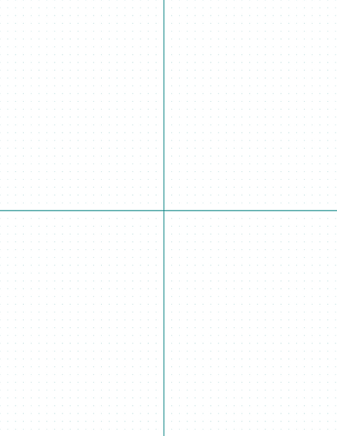 5mm Dot Graph Paper - Teal (0.5pt dots) with 2x2 Quadrants