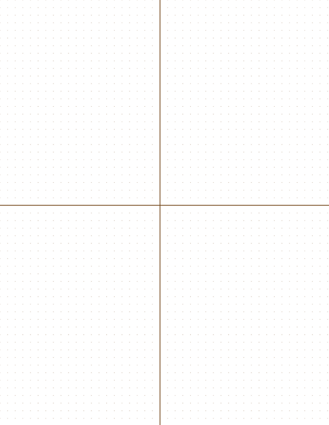 5mm Dot Graph Paper - Sepia (0.5pt dots) with 2x2 Quadrants