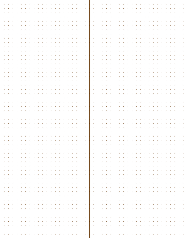 5mm Dot Graph Paper - Sepia (1pt dots) with 2x2 Quadrants