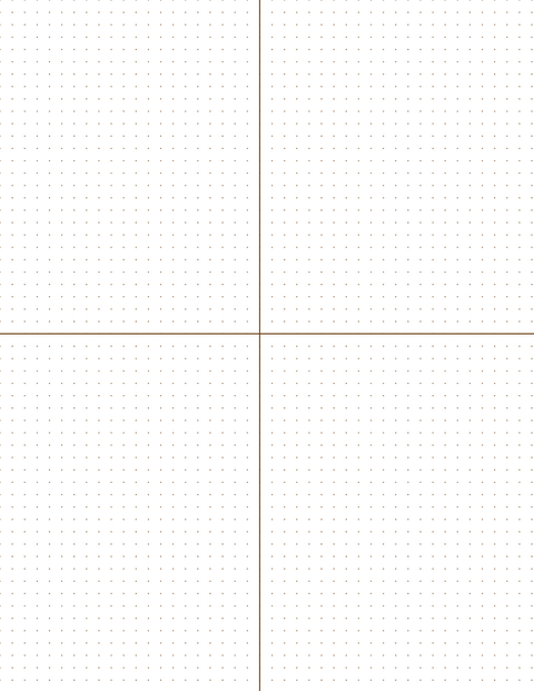 5mm Dot Graph Paper - Sepia (1pt dots) with 2x2 Quadrants