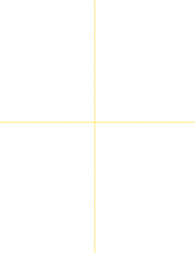 5mm Dot Graph Paper - Gold (0.5pt dots) with 2x2 Quadrants