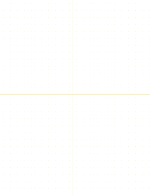 5mm Dot Graph Paper - Gold (0.5pt dots) with 2x2 Quadrants