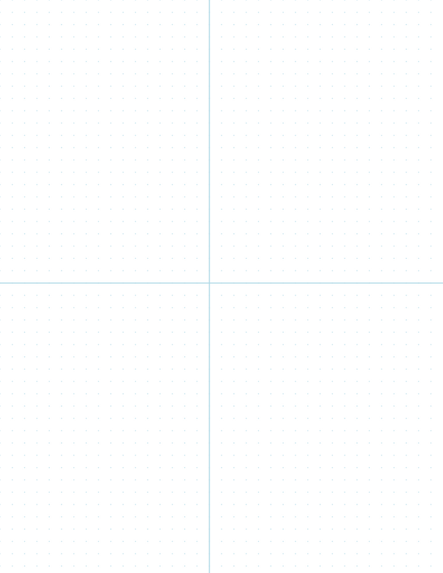 6mm Dot Graph Paper - Blue (1pt dots) with 2x2 Quadrants