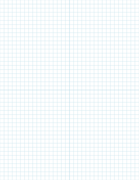 1/4-inch Grid Paper - Blue with 2x2 Quadrants