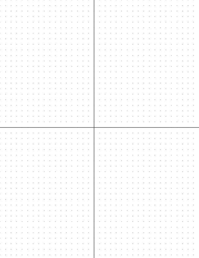 6mm Dot Graph Paper - Black (1pt dots) with 2x2 Quadrants