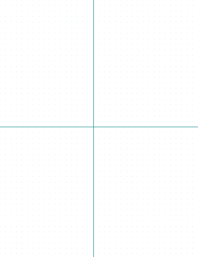 6mm Dot Graph Paper - Teal (0.5pt dots) with 2x2 Quadrants