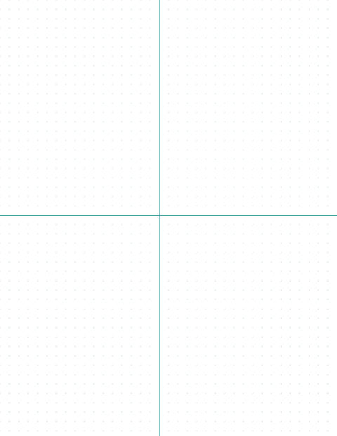 6mm Dot Graph Paper - Teal (0.5pt dots) with 2x2 Quadrants
