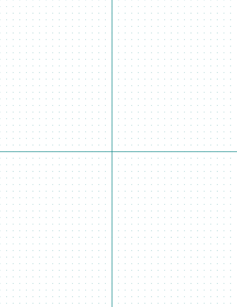 6mm Dot Graph Paper - Teal (1pt dots) with 2x2 Quadrants