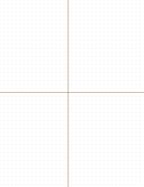 6mm Dot Graph Paper - Sepia (1pt dots) with 2x2 Quadrants