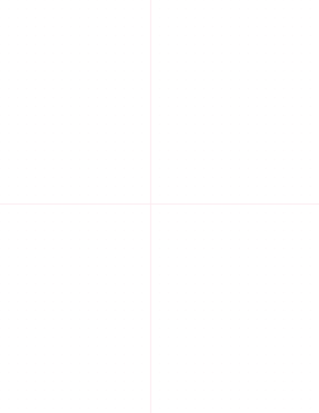 6mm Dot Graph Paper - Pink (0.5pt dots) with 2x2 Quadrants