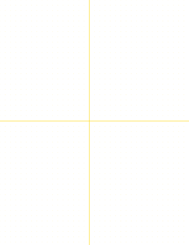6mm Dot Graph Paper - Gold (0.5pt dots) with 2x2 Quadrants