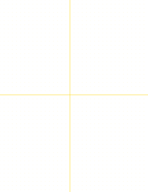 6mm Dot Graph Paper - Gold (0.5pt dots) with 2x2 Quadrants