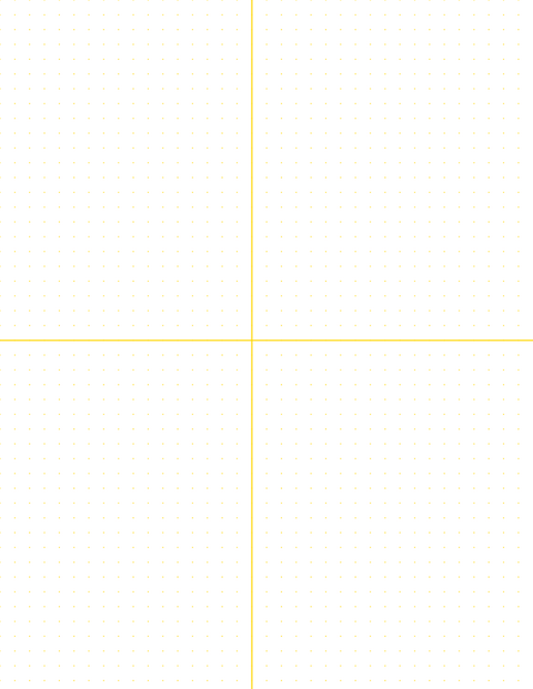 6mm Dot Graph Paper - Gold (1pt dots) with 2x2 Quadrants