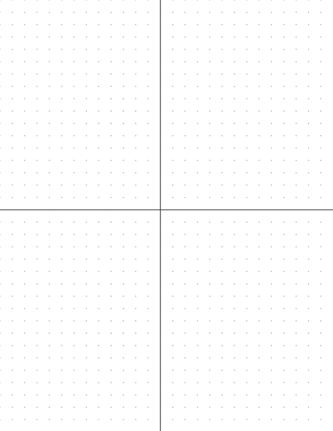 8mm Dot Graph Paper - Black (1pt dots) with 2x2 Quadrants