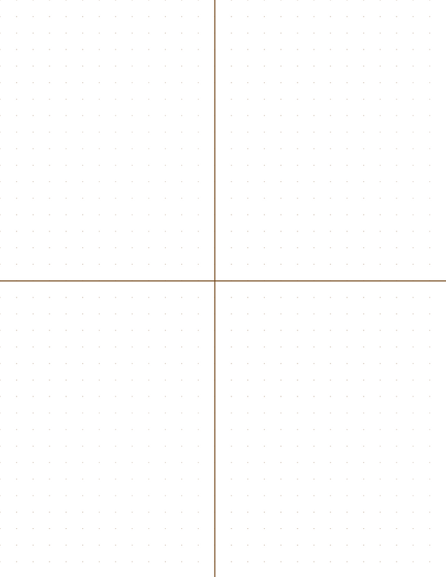 8mm Dot Graph Paper - Sepia (0.5pt dots) with 2x2 Quadrants