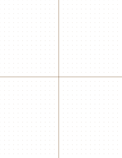 8mm Dot Graph Paper - Sepia (1pt dots) with 2x2 Quadrants