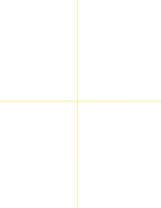 8mm Dot Graph Paper - Gold (0.5pt dots) with 2x2 Quadrants