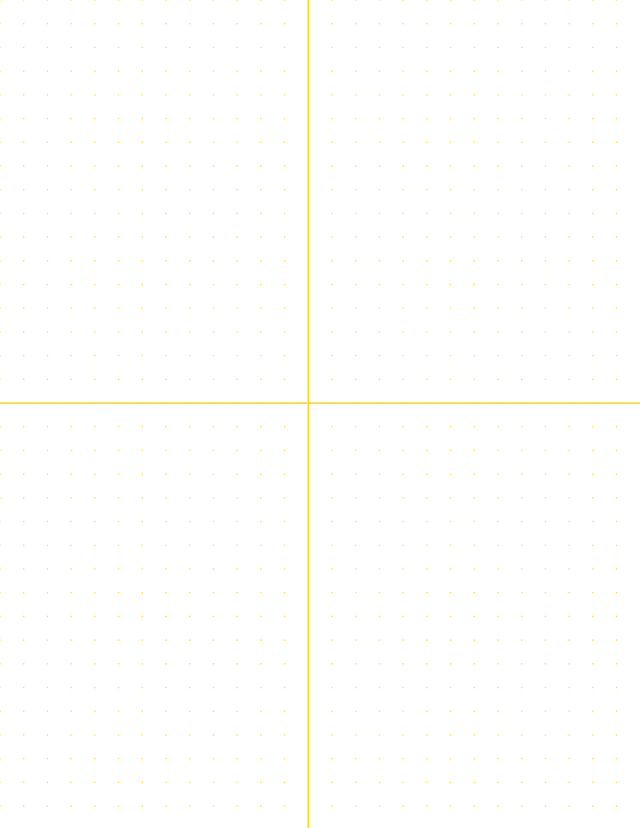 8mm Dot Graph Paper - Gold (1pt dots) with 2x2 Quadrants